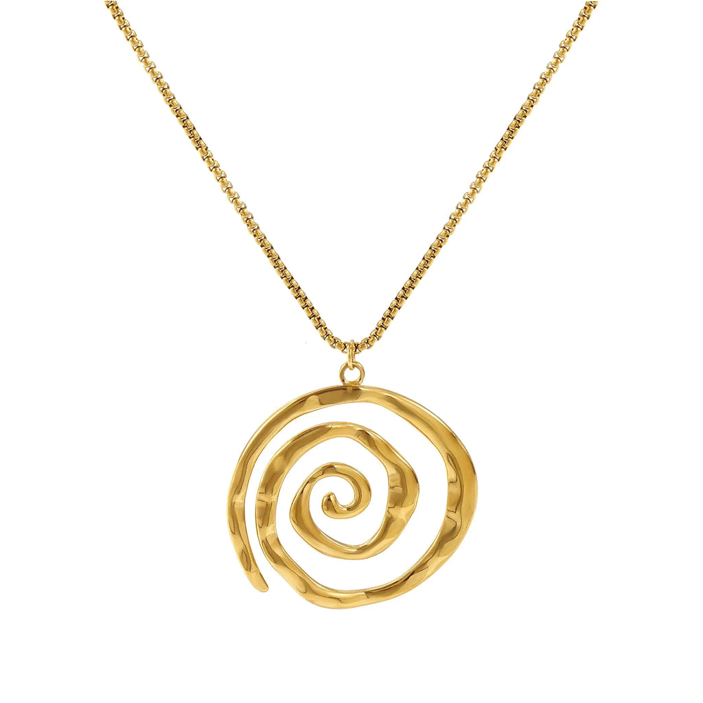 Collier avec pendentif spirale doré