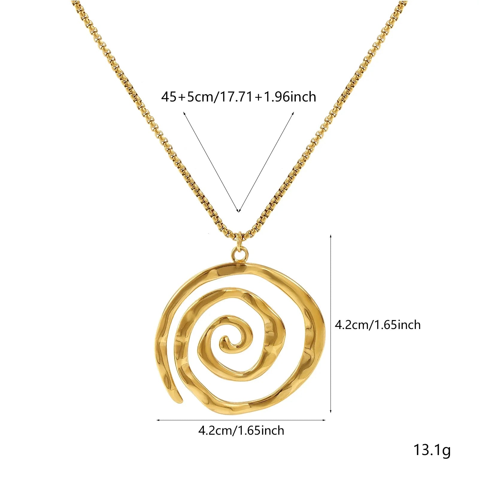 Collier avec pendentif spirale doré