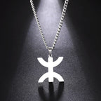 Collier avec pendentif symbolique berbère "yaz" arabe pour femme argent