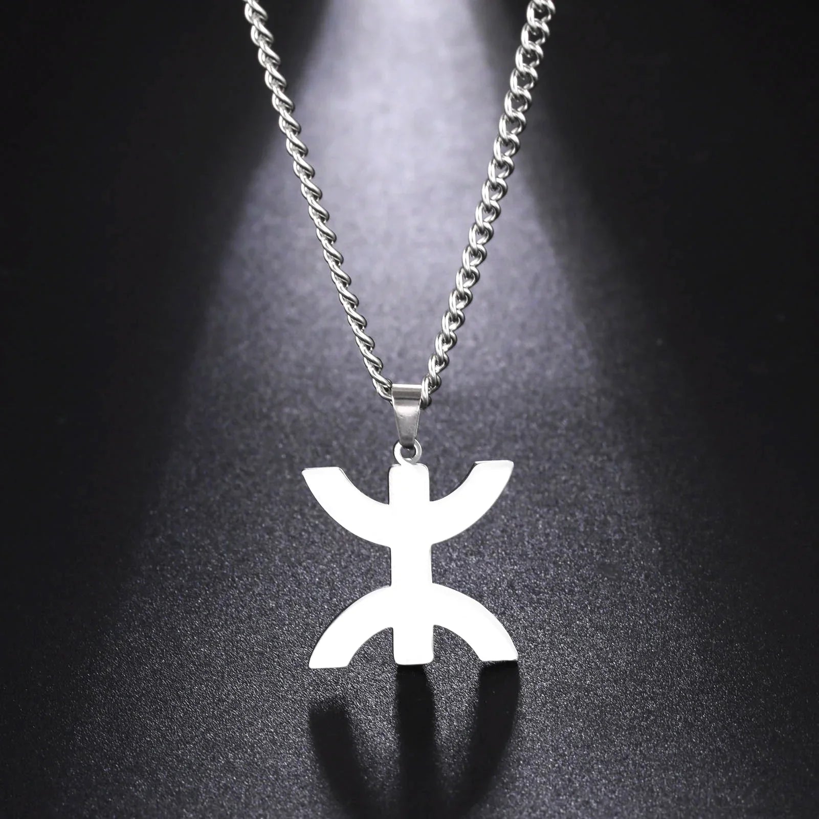 Collier avec pendentif symbolique berbère "yaz" arabe pour femme argent