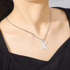 Collier avec pendentif symbolique berbère "yaz" arabe pour femme argent