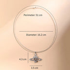 Necklace with Skull Head Pendant in Rhinestones