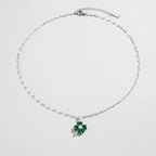 Necklace with Four-Leaf Clover Pendant Colored
