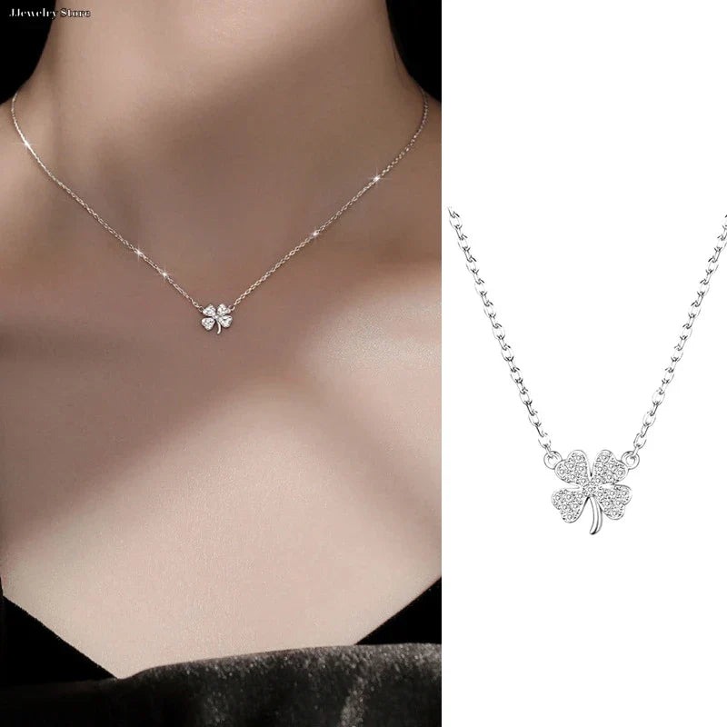 Necklace with Four-Leaf Clover Lucky Pendant for Women