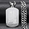 Collier avec pendentif de versets du coran islam musulman arabe