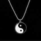 Necklace with Black and White Yin Yang Pendant