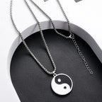 Necklace with Black and White Yin Yang Pendant