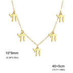 Collier avec pendentifs en lettre hébraïque Chai juif or