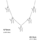 Collier avec pendentifs en lettre hébraïque Chai juif argent