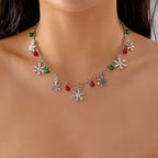 Collier avec Pendentifs Flocons de Neige et Boules de Noël