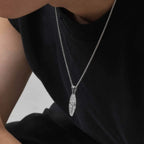 Collier avec petit pendentif palmier et mer argent