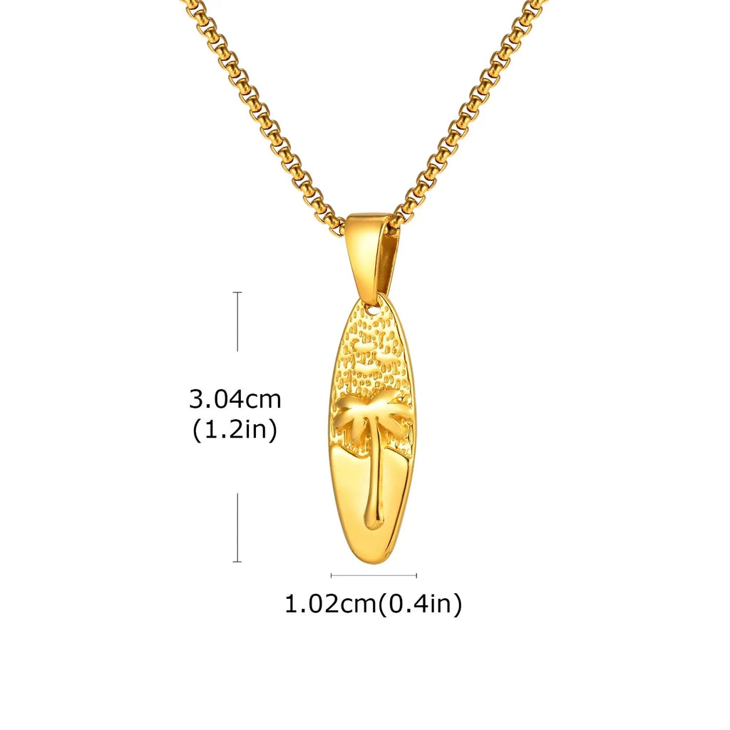 Collier avec petit pendentif palmier et mer
