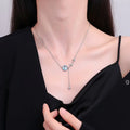 Necklace with Moonstone Pendant and Zircon Stars