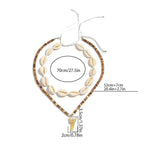 Lot de 2 colliers bohème coquillages et pendentif dent de requin