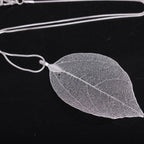 Bohemian Leaf Pendant Necklace silver