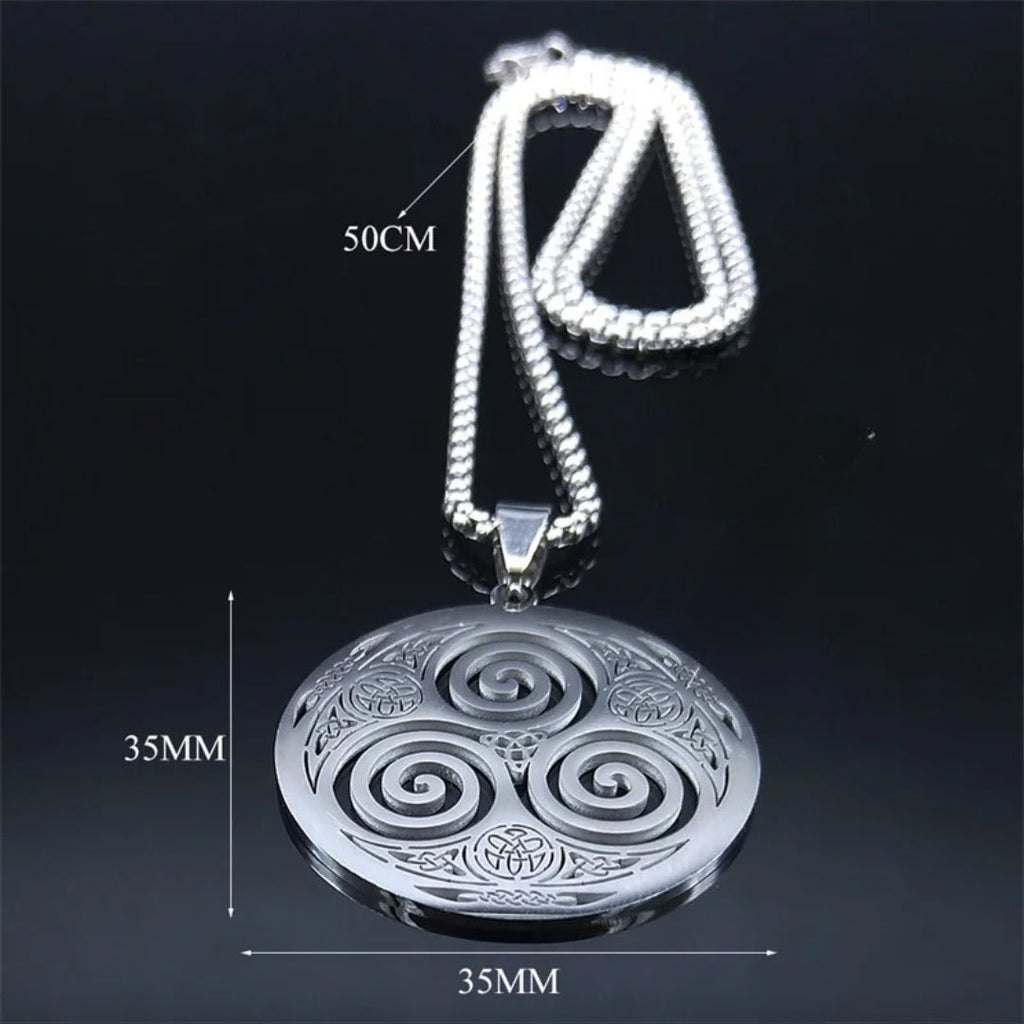 Celtic Necklace Triskel Pendant Viking Nordic Men Women