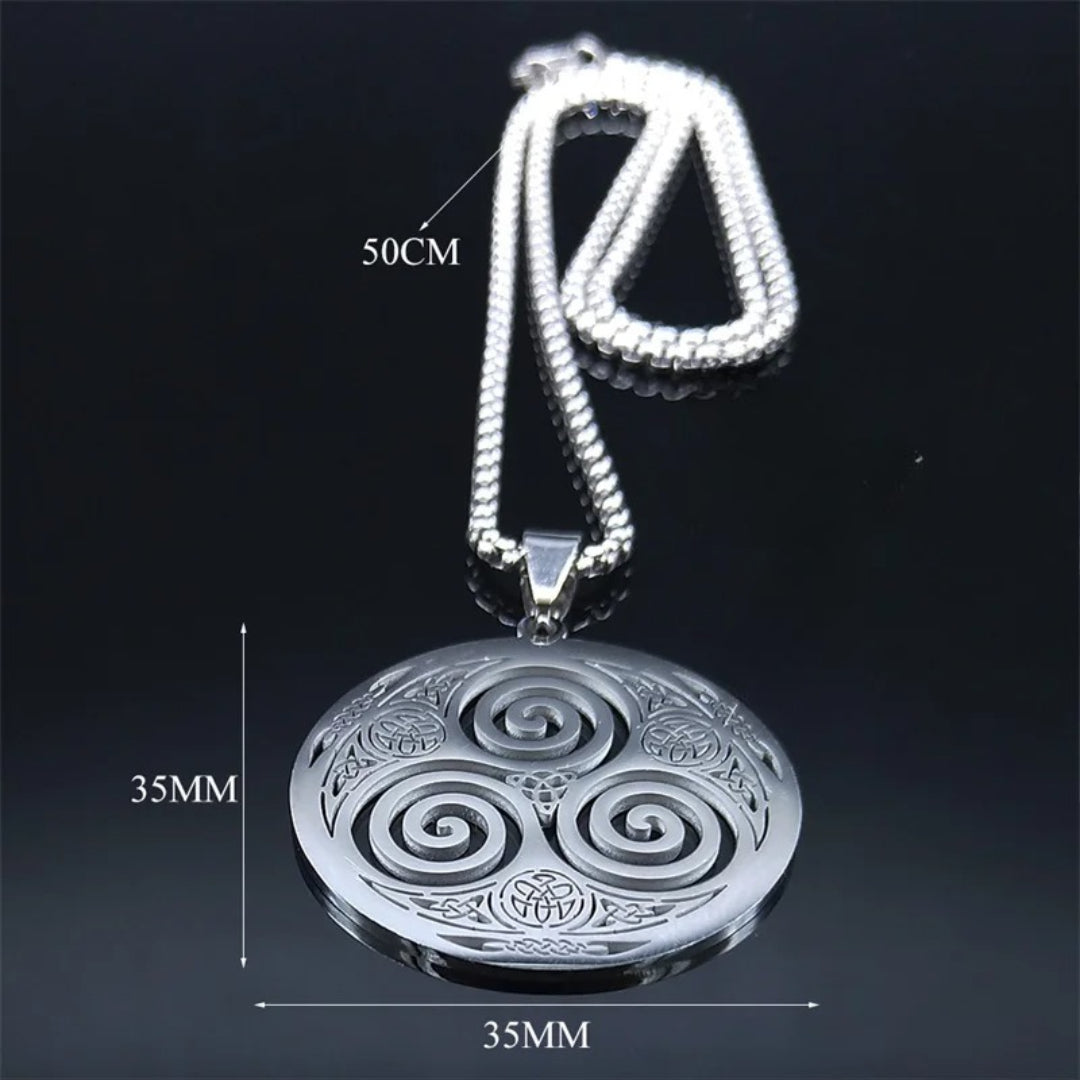 Celtic Necklace Triskel Pendant Viking Nordic Men Women