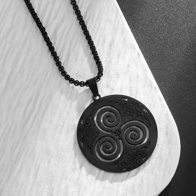 Celtic Necklace Triskel Pendant Viking Nordic Men Women