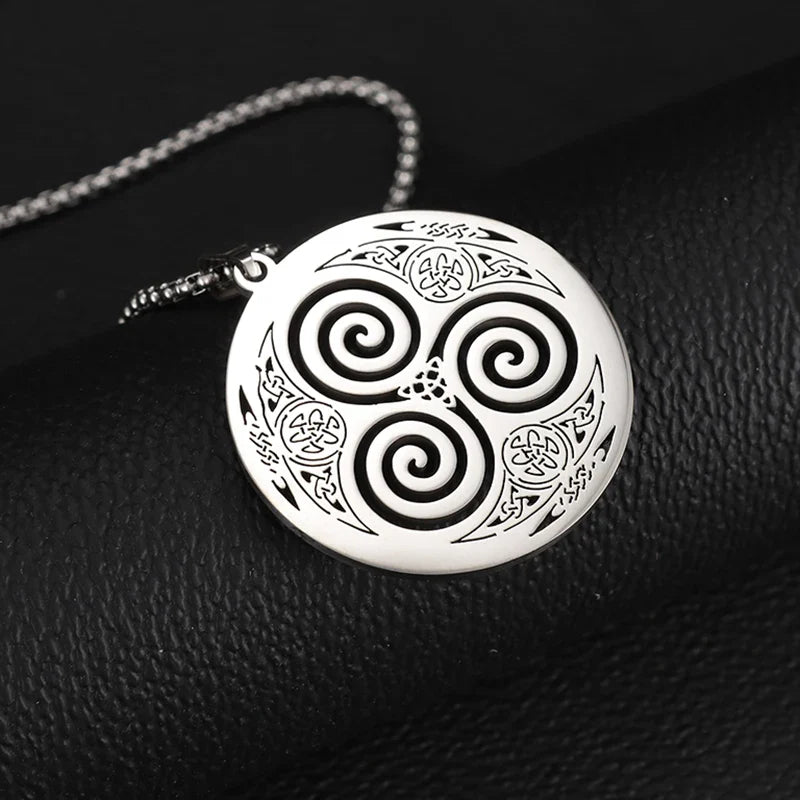Celtic Necklace Triskel Pendant Viking Nordic Men Women