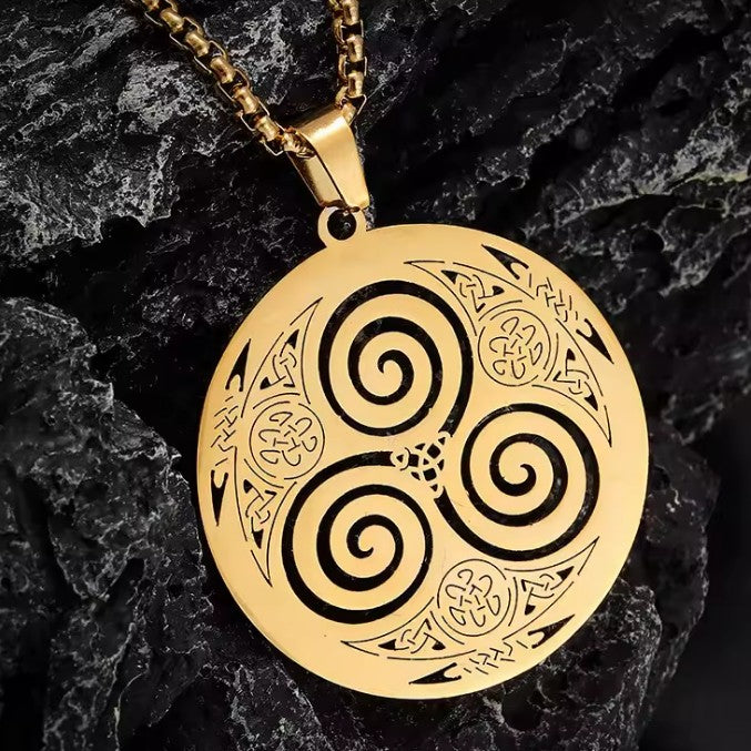 Celtic Necklace Triskel Pendant Viking Nordic Men Women