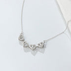 Collier Coeur Trèfle à 4 Feuilles Pendentif Porte Bonheur argent