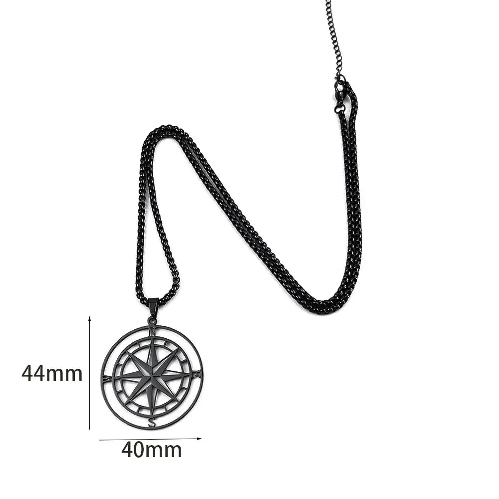 Compass Necklace Pendant Compass Rose Cardinal Points