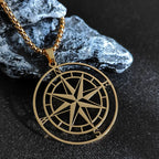 Compass Necklace Pendant Compass Rose Cardinal Points gold