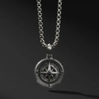 Compass Pendant Necklace Men's Wind Rose Compass