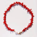 Collier corail rouge et perle blanche