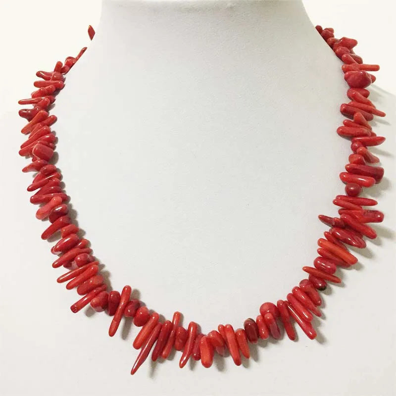 Collier corail rouge pour femme