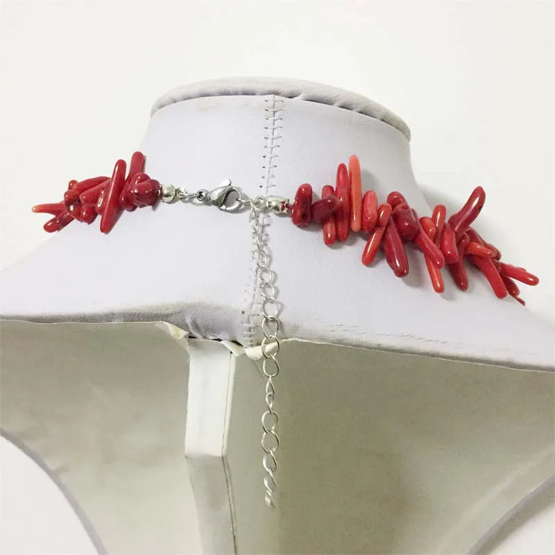 Collier corail rouge pour femme