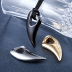 Collier cordon avec pendentif dent de requin noir