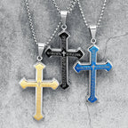 Collier croix du Notre Père avec pendentif pour homme