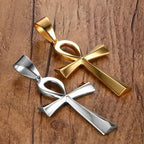 Egyptian Cross Necklace Silver Gold Pendant