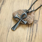 Egyptian Cross Necklace Black Pendant