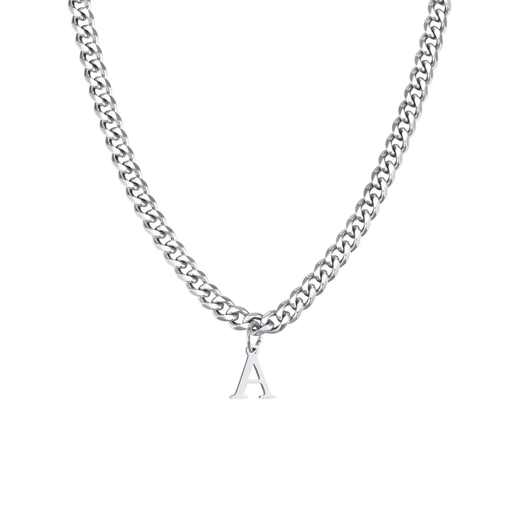 Collier homme avec pendentif personnalisé initiale  a