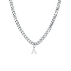 Collier homme avec pendentif personnalisé initiale  a