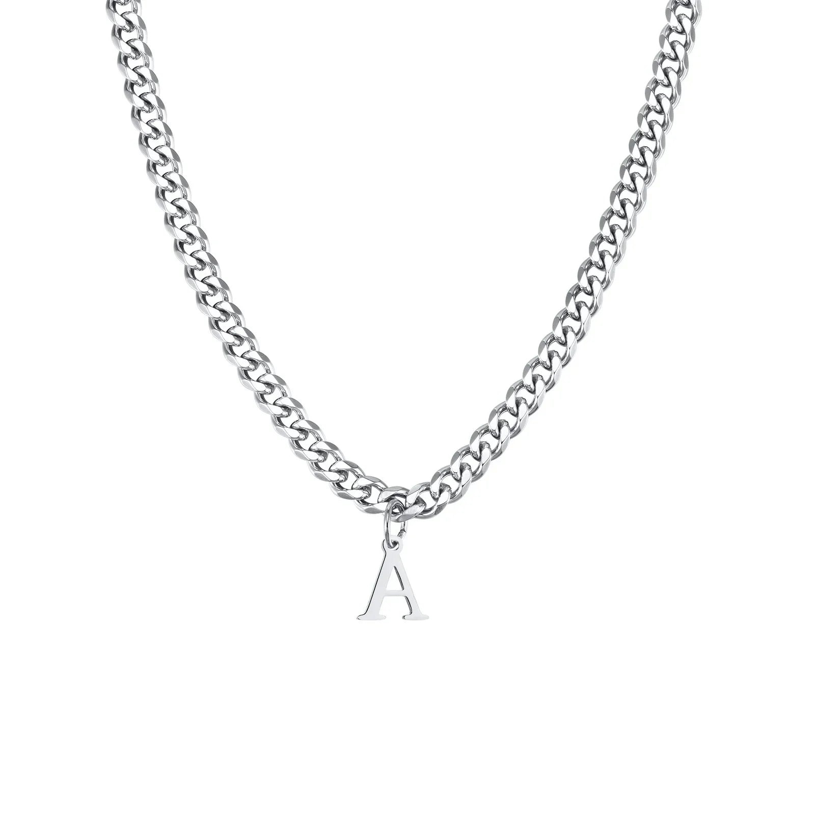 Collier homme avec pendentif personnalisé initiale  a