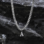 Collier homme avec pendentif personnalisé initiale  a