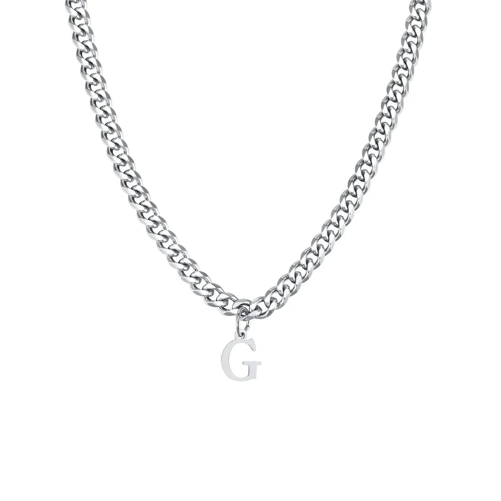 Collier homme avec pendentif personnalisé initiale  g