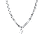 Collier homme avec pendentif personnalisé initiale  n