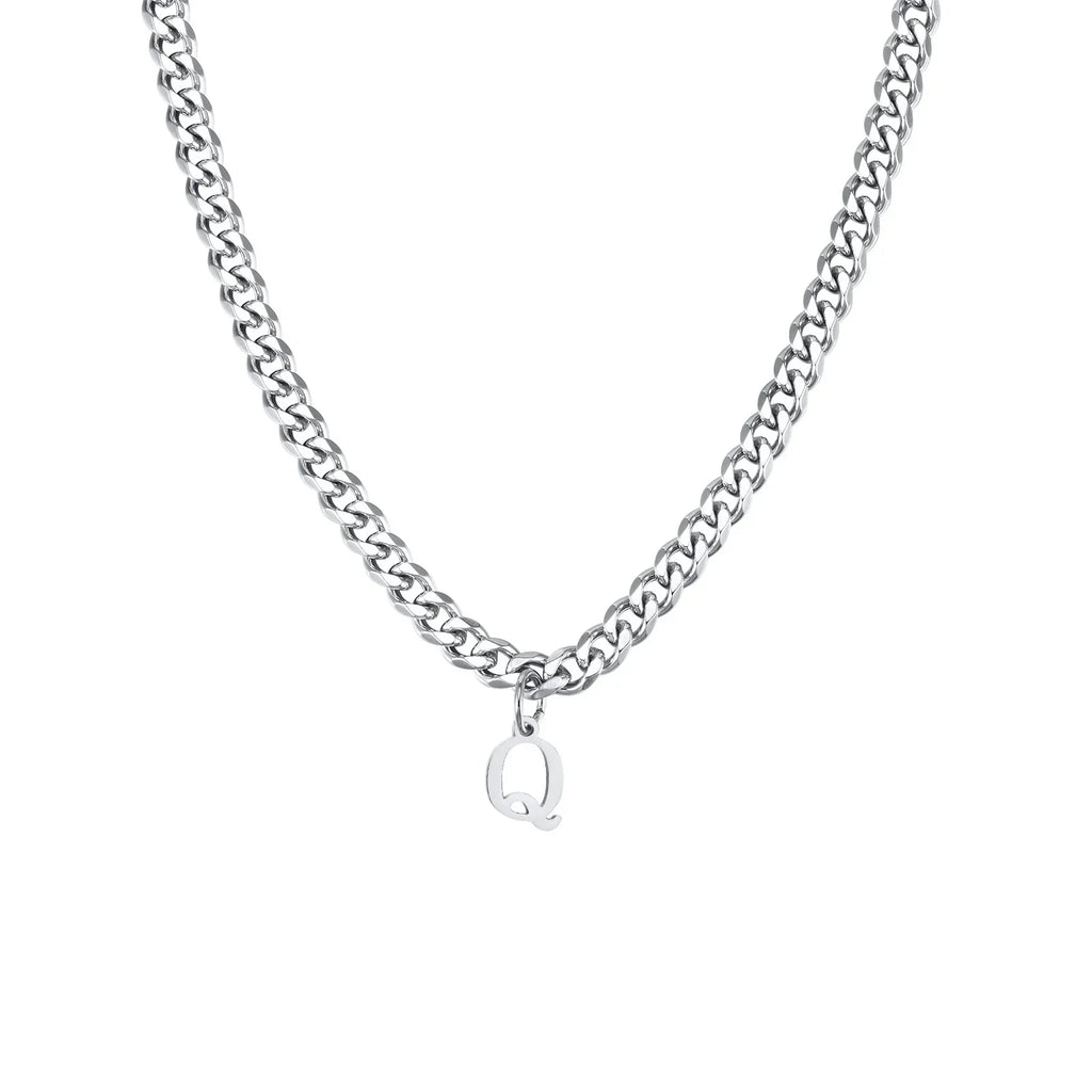 Collier homme avec pendentif personnalisé initiale  q
