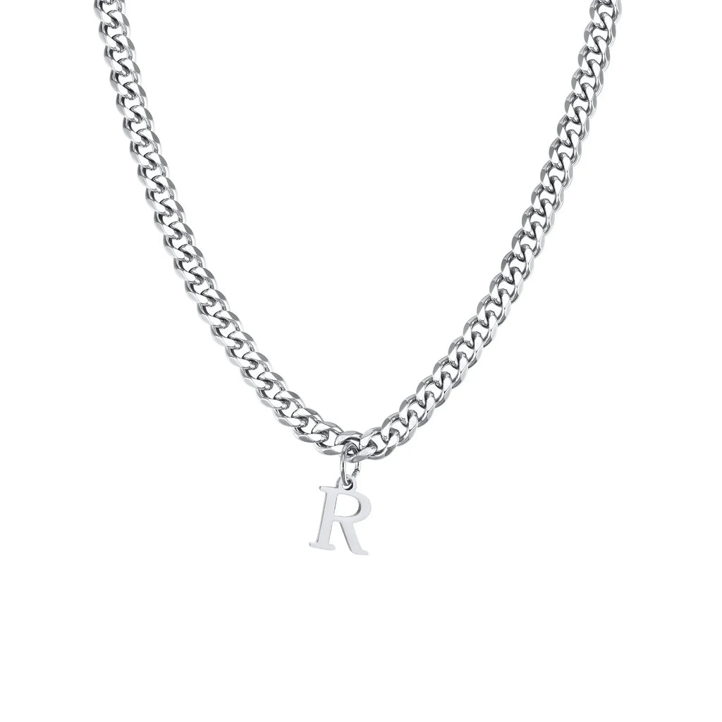 Collier homme avec pendentif personnalisé initiale  r