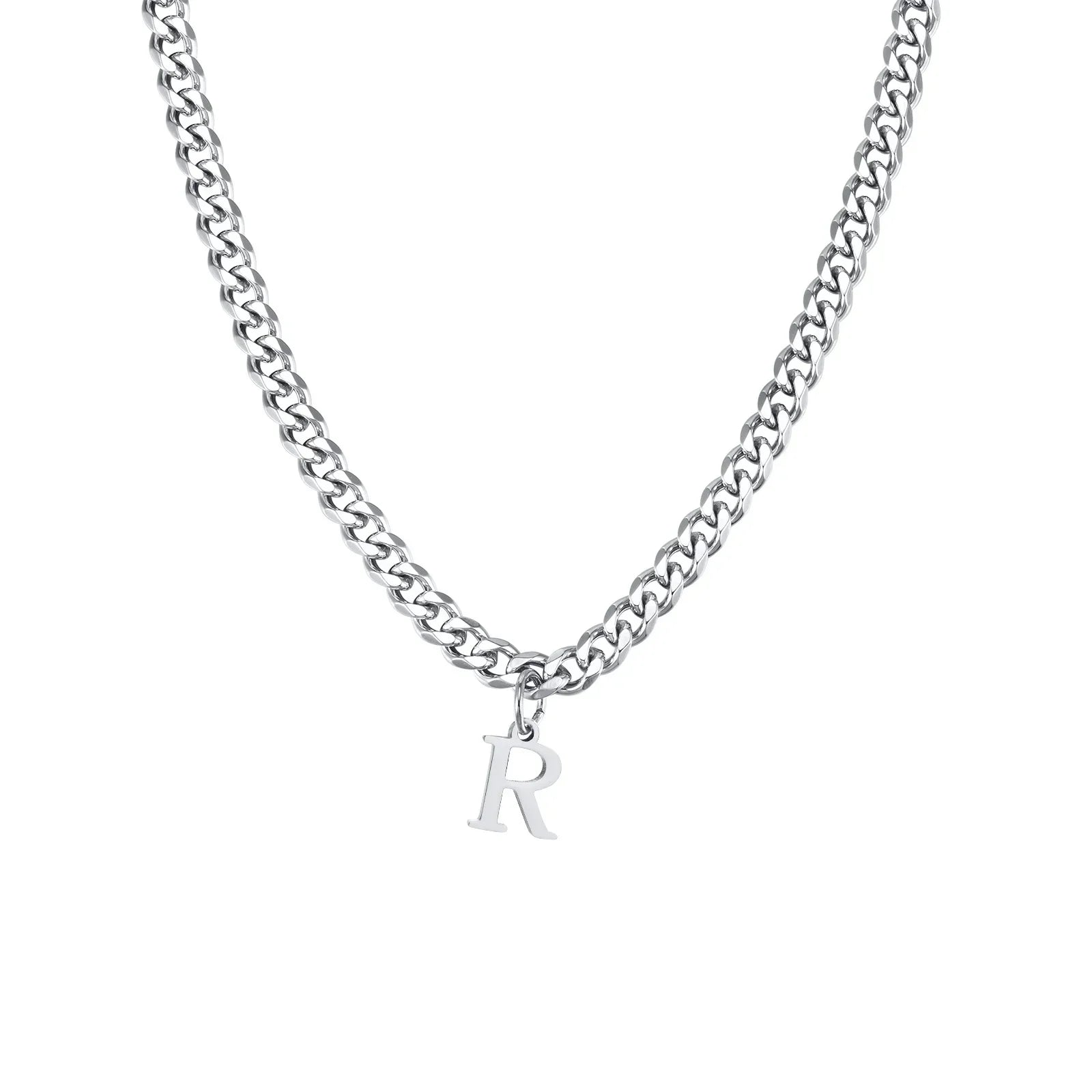 Collier homme avec pendentif personnalisé initiale  r