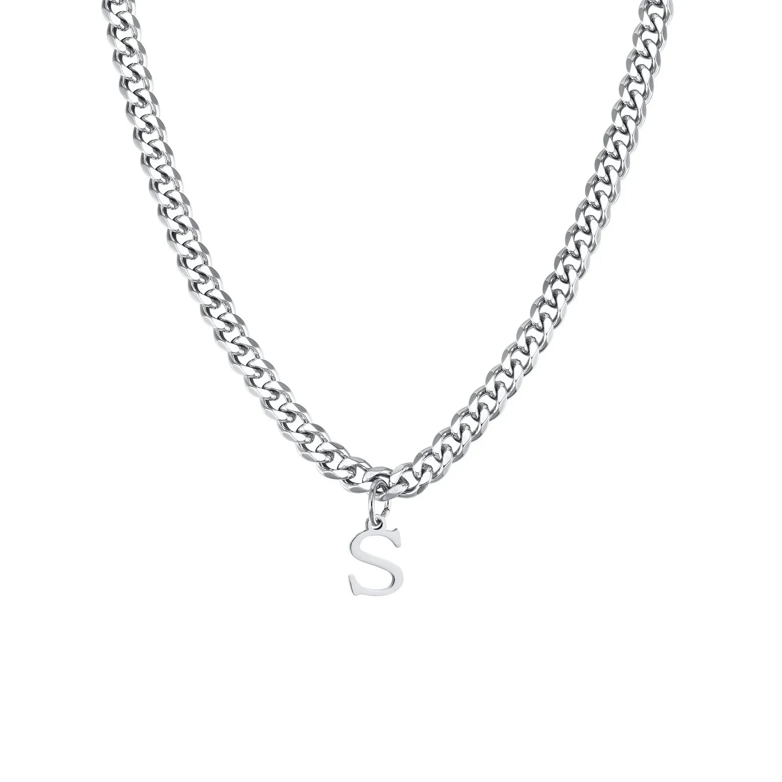 Collier homme avec pendentif personnalisé initiale  s