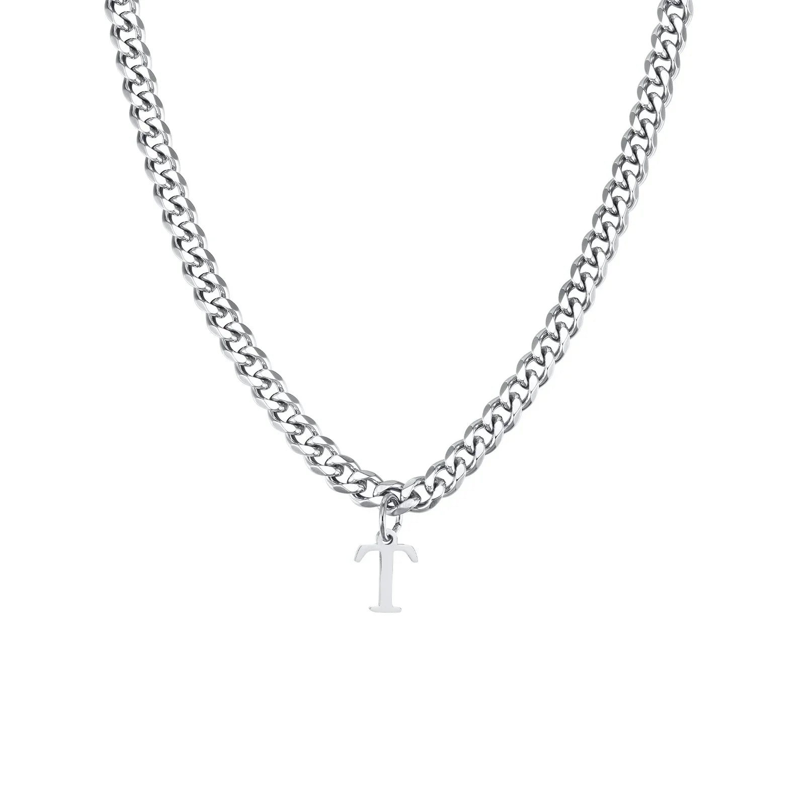 Collier homme avec pendentif personnalisé initiale  t