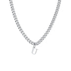 Collier homme avec pendentif personnalisé initiale  u