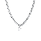 Collier homme avec pendentif personnalisé initiale  v