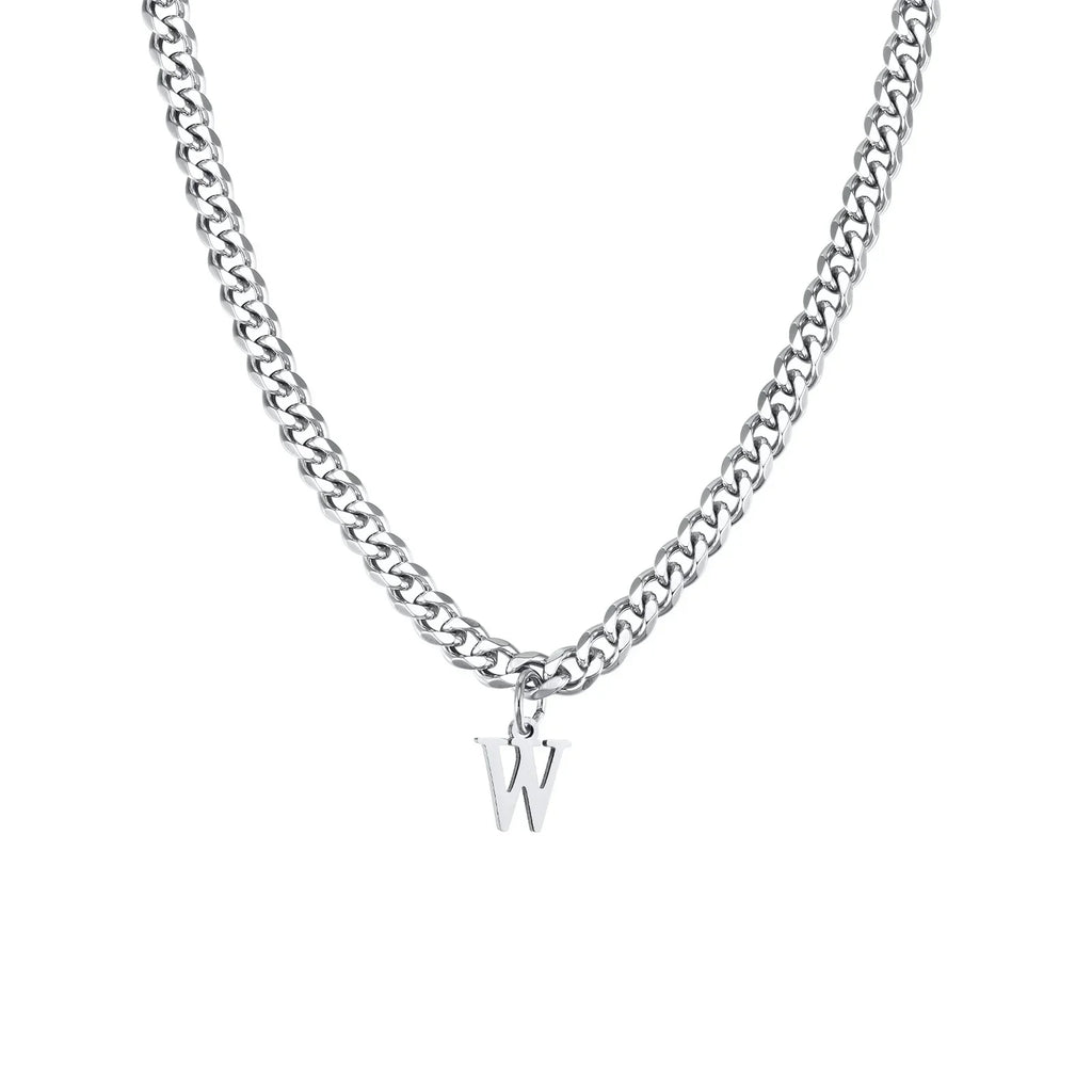 Collier homme avec pendentif personnalisé initiale  w