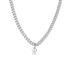 Collier homme avec pendentif personnalisé initiale  w